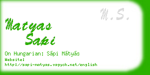 matyas sapi business card